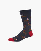 *CLOSEOUT* Bamboozld Mens Christmas Dash Bamboo Sock Navy 11-14