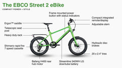 EBCO Street 2U Compact Bike Onesize Green (Includes build fee.)