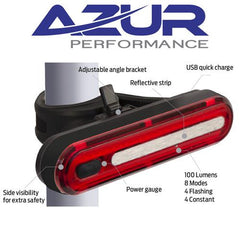 Azur Alien 2 USB Rear Tail Bike Light 100LM