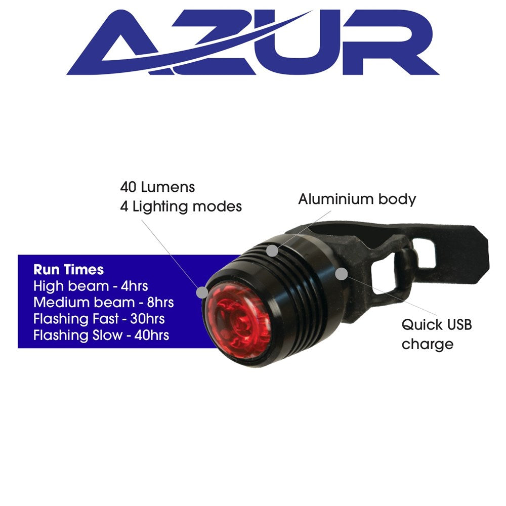 Azur Cyclops 40 Lumens Tail Light USB Rechargable
