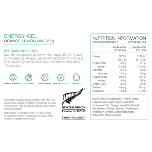 Pure Energy Gel Orange Lemon Lime 35g