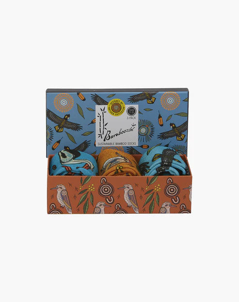 Bamboozld Mens Australian Native Birds 3pk Gift Box 7-11