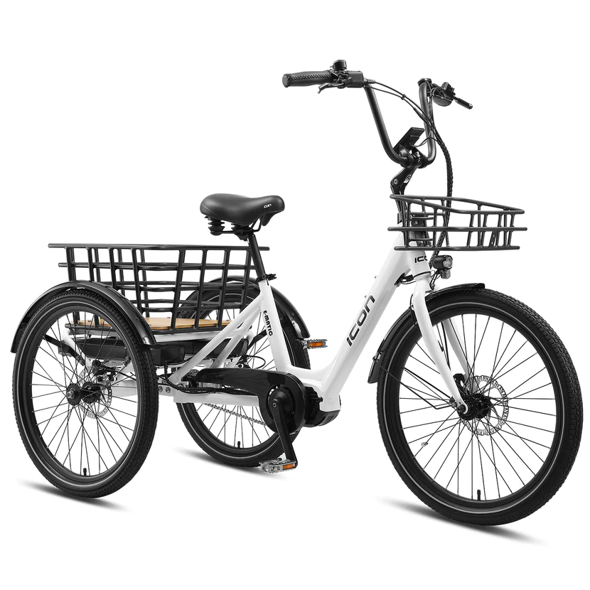 XDS Icon E-Matic 24" E-Trike 3 Speed Casper White