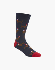 *CLOSEOUT* Bamboozld Mens Christmas Dash Bamboo Sock Navy 11-14