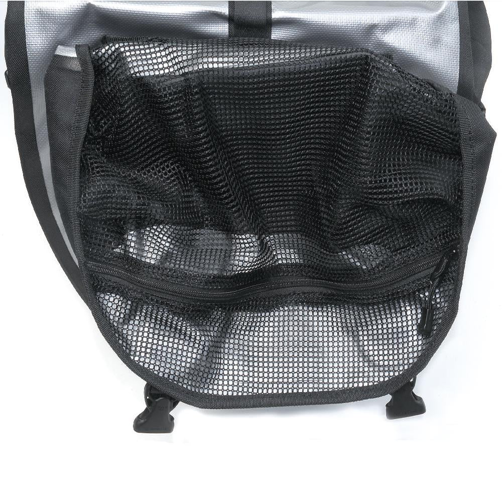 Azur Waterproof Rear 42 LITRE Pannier Bags Silver and Black