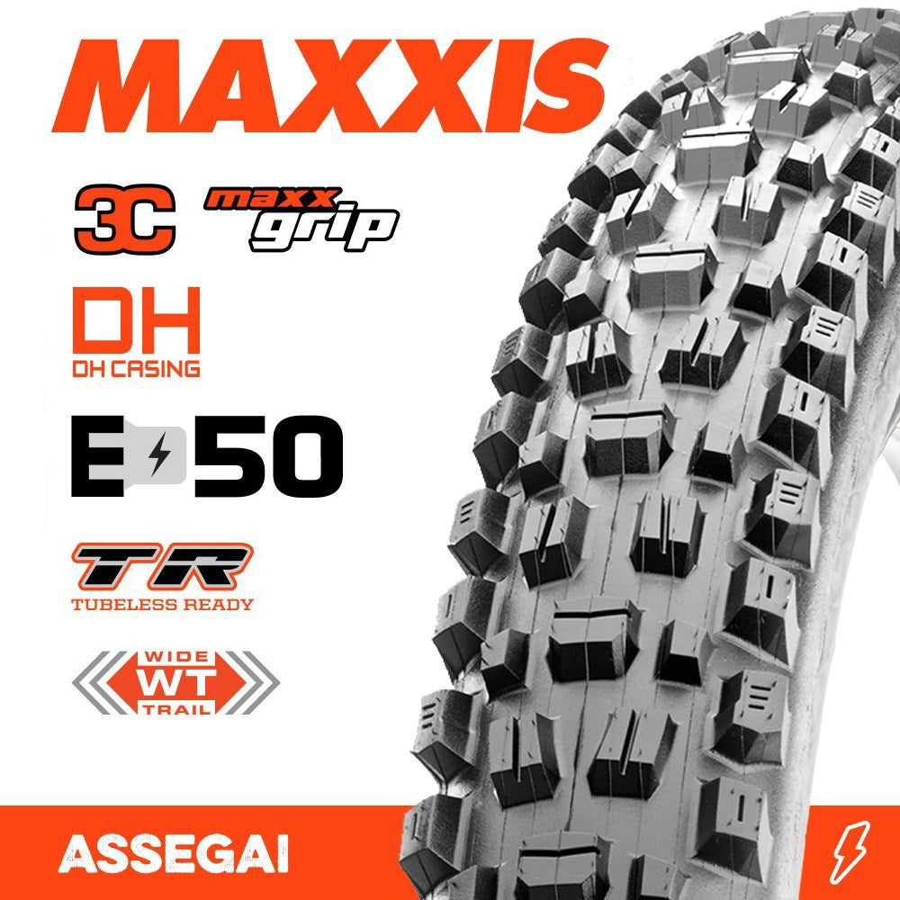 Maxxis Assegai 27.5 X 2.50 WT 3C GRIP DH TR E-MTB FOLD 60X2 TPI E-50