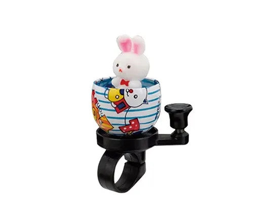Bike Bell Rabbit in Pink Stripe Cup - Fits 22.2mm Handlebar