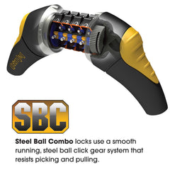 On Guard Doberman 8031GLO 185/12mm Combination Cable Lock