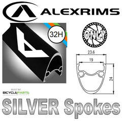 Alex Rear WHEEL - 29er Alex ATD-500 32H P/j Black Rim, 8/10 SPEED Q/R (135mm OLD) 6 Bolt Disc Loose Ball Black Hub, SILVER Spokes #91249B Matching Front #91630B