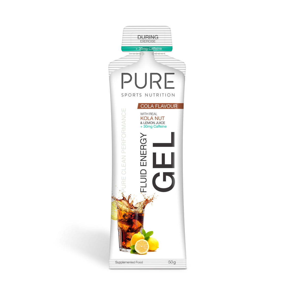 Pure Fluid Energy Fluid Gel Kola Nut & Lemon 50g with 30mg Caffeine