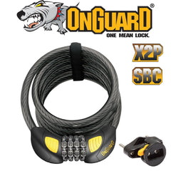 On Guard Doberman 8031GLO 185/12mm Combination Cable Lock