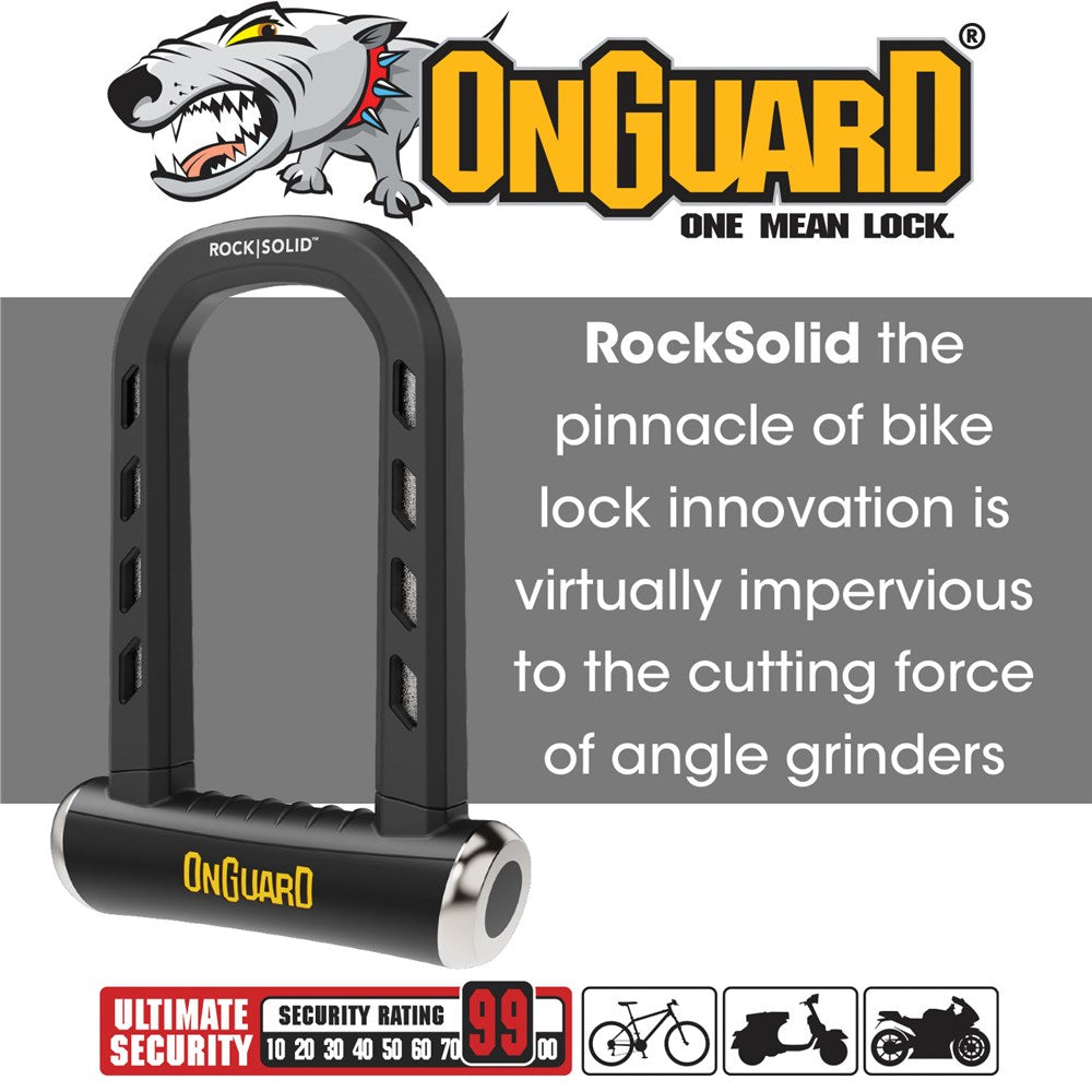 On Guard RockSolid U-Lock 8590 Keyed 9cm x 17.5cm D 14mm