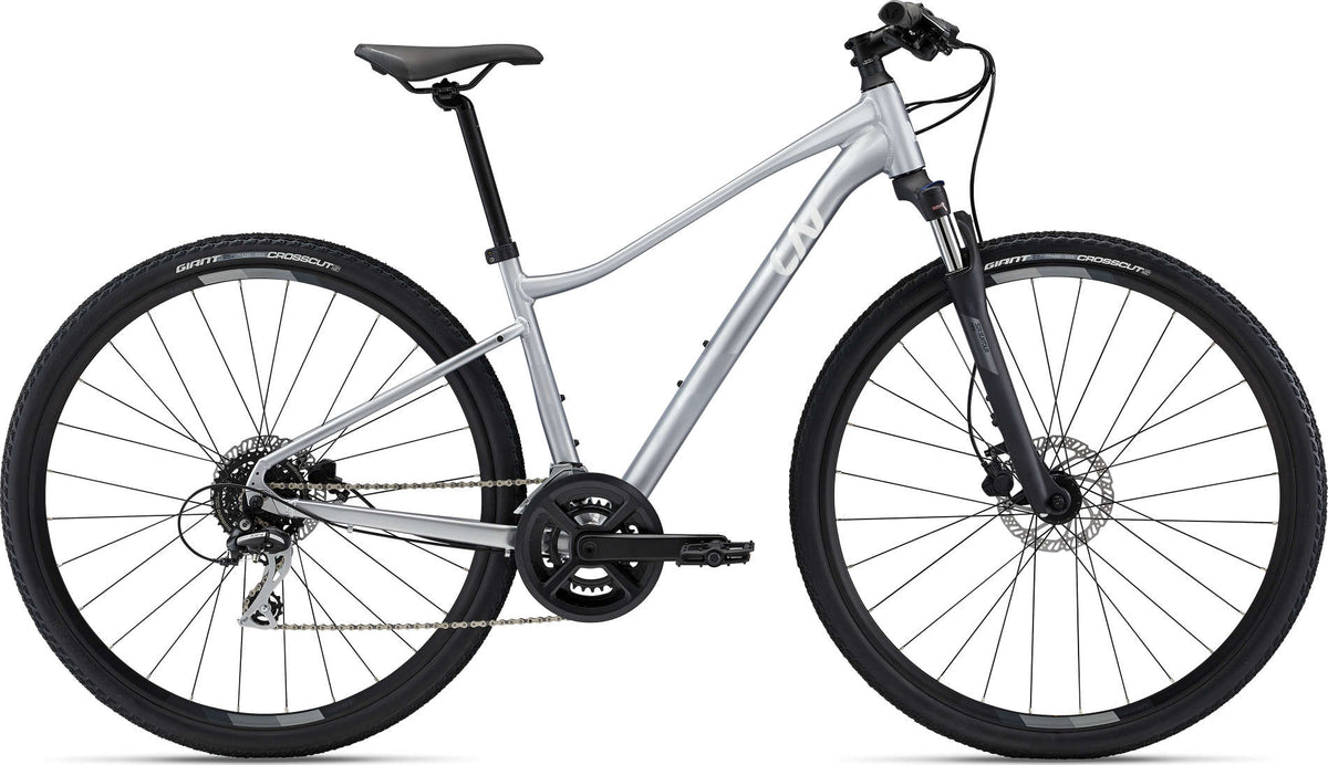 Liv Rove 3 Disc Womens Hybrid Bike Silver 2022