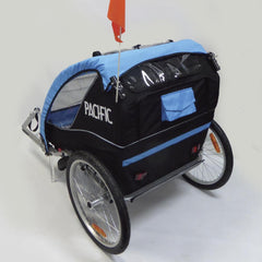Pacific Trailer Double Deluxe Jogger Stroller Trailer Blue Black