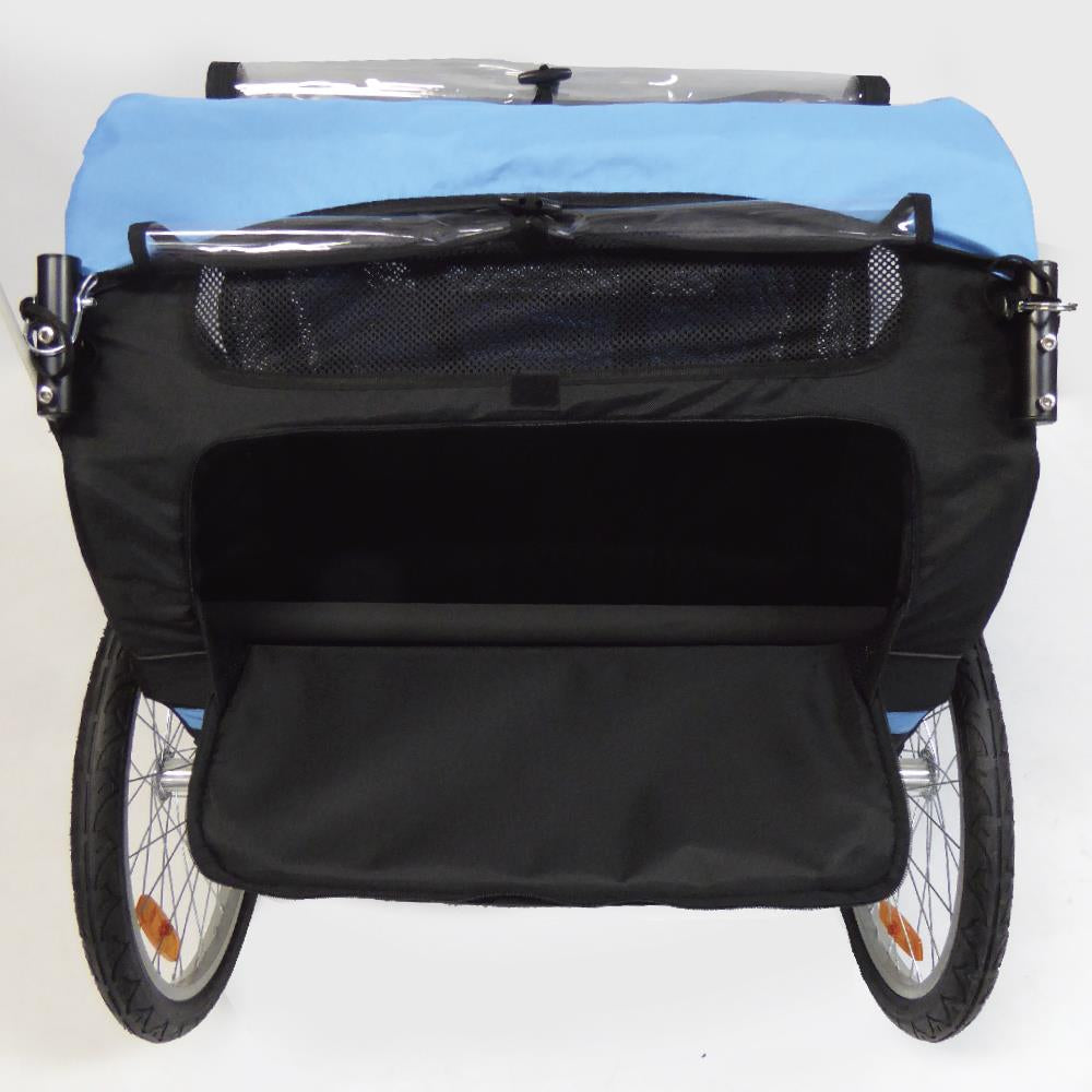 Pacific Trailer Double Deluxe Jogger Stroller Trailer Blue Black