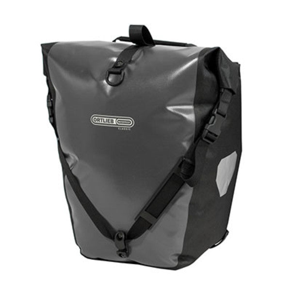 Ortlieb Back Roller Classic Pannier Bags Set of 2 Grey ASPHALT - BLACK